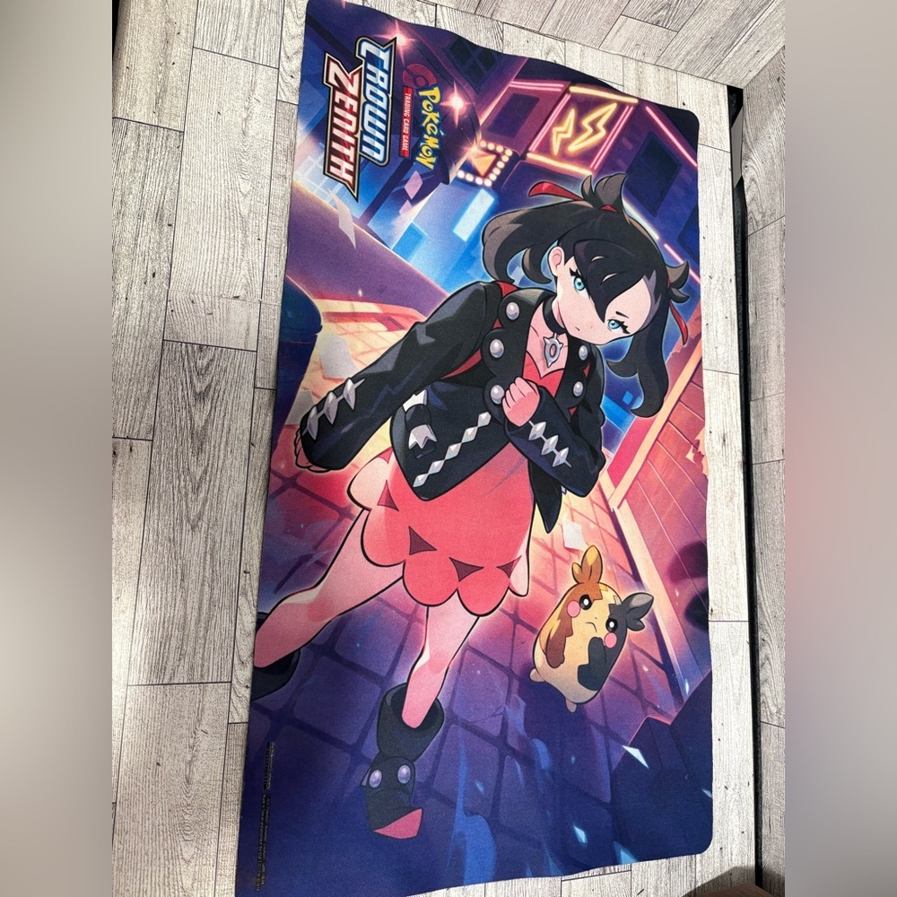 Pokemon Crown Zenith keyboard mat with Black and Pink Design